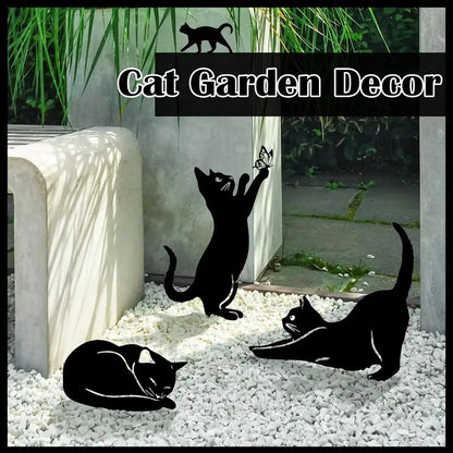 Exclusive Cute Cat Garden Decorative Silhouette -Perfect Outdoor Statues for Garden