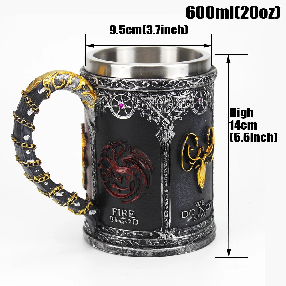 GOT Mugs Stainless Steel and Resin Beer Mug