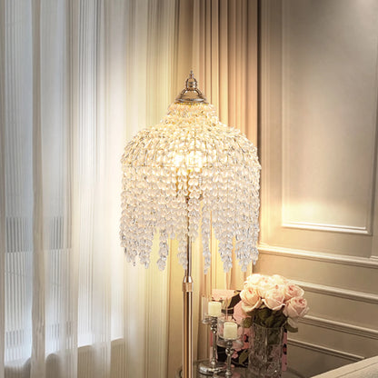 3-Light Elegant Crystal Floor Lamp Vintage Design