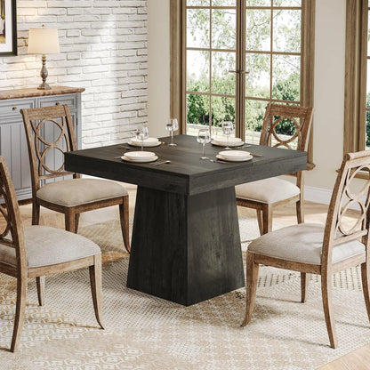 Tribesigns Square Dining Table for 4, Kitchen Table Sturdy Pedestal Base, Farmhouse Dining Roo