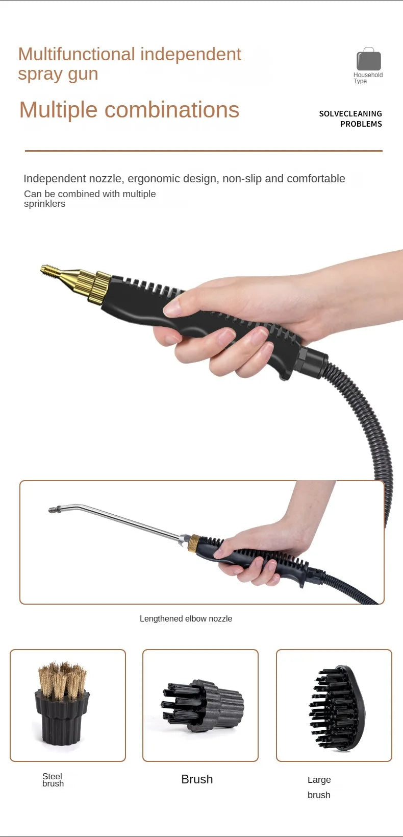 2500W Portable Steam Cleaner High Temperature  Pressure Jet  Machine