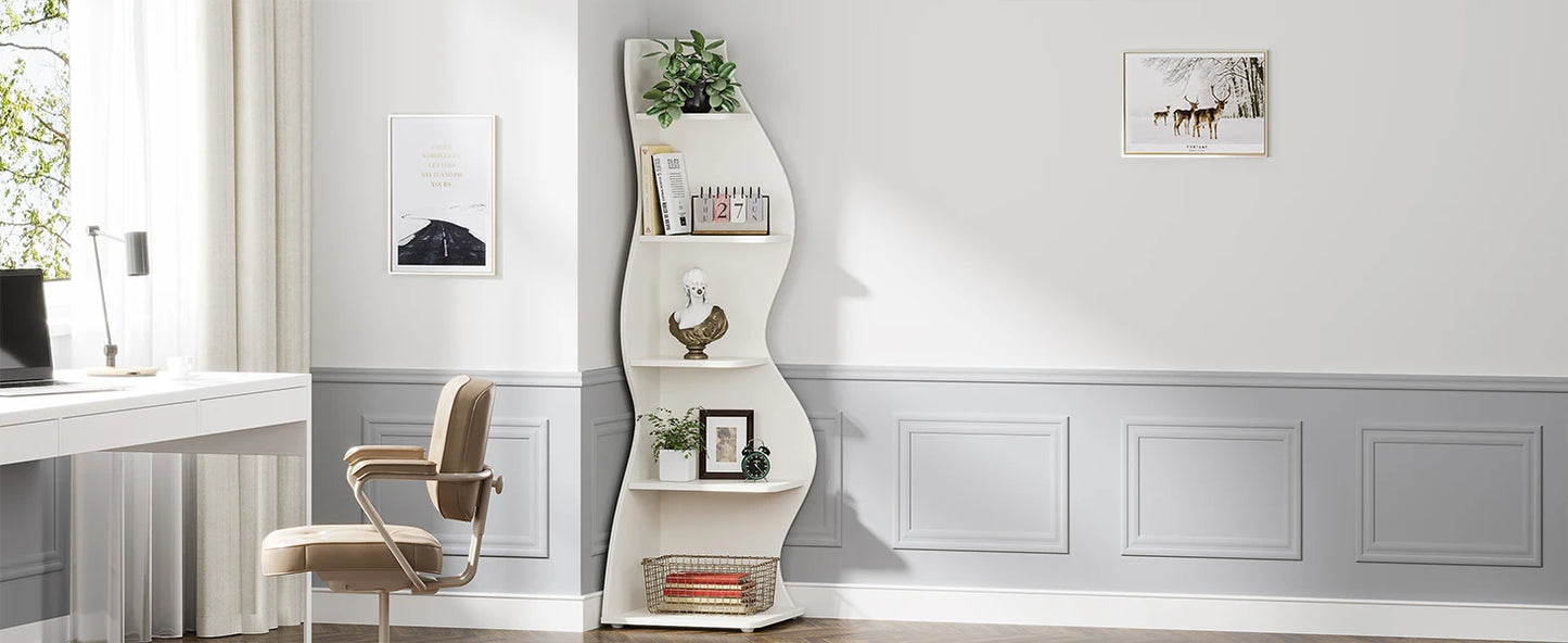 Tribesigns Corner Shelf, Modern 5-Tier Wall