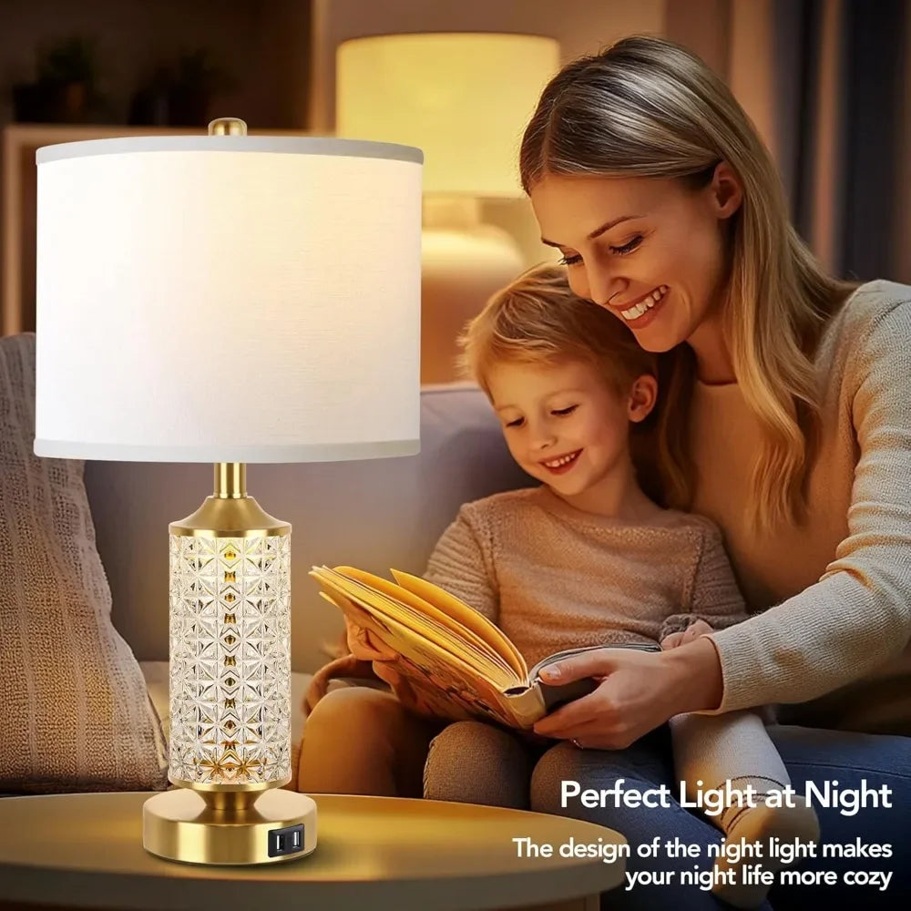 Set Of 2 Table Lamps With USB Ports