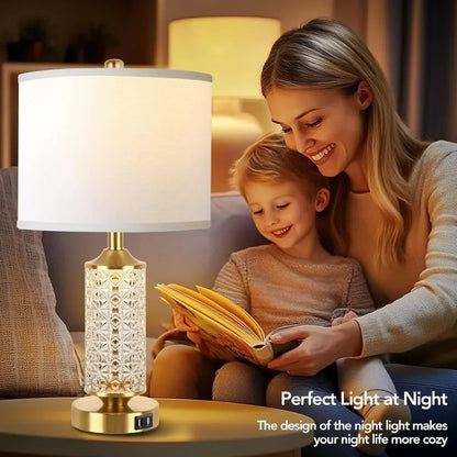 Set Of 2 Table Lamps With USB Ports