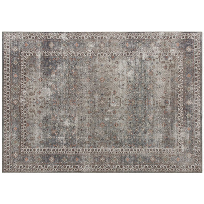 HOMCOM Machine Washable Area Rug 5x7,  Dark Mixed-Brown