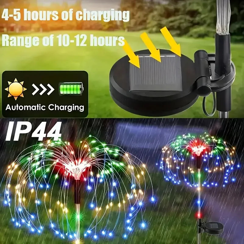 3/1pcs LED Solar Firework Lights Garden Decoration Fairy Lights