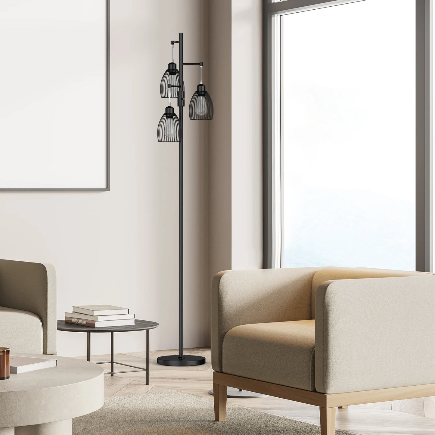 70" Tree Floor Lamp with 3 Bulbs