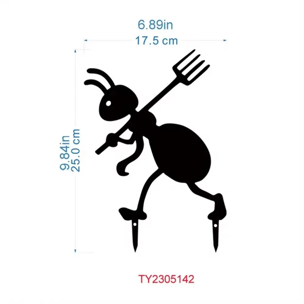 Charming Metal Ants for Garden - Outdoor Yard Ornaments and Lawn Stakes.