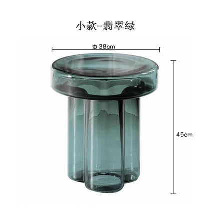 Nordic Creative Glass Coffee Table Living Room Handmade Coffee Table Round