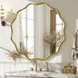 Wavy Round Bathroom Mirror Decorative Wall Mirror with Deep Frame