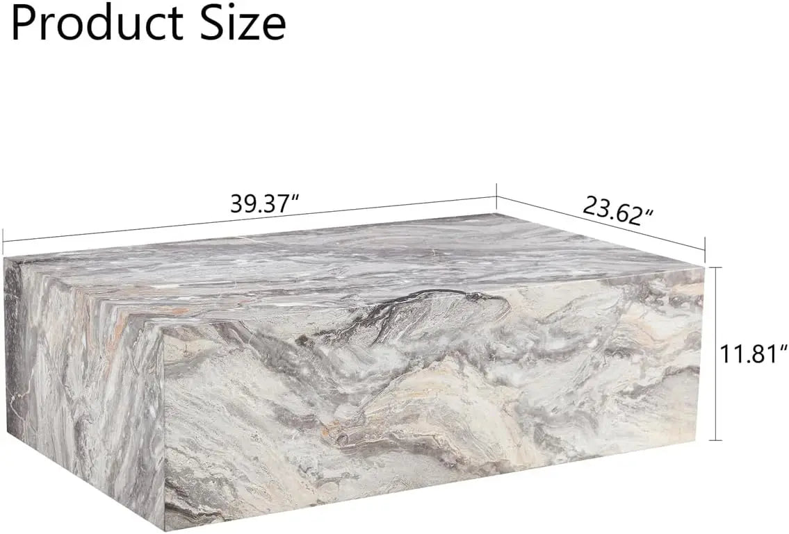 Coffee Table Living Room Table - Modern Faux Marble