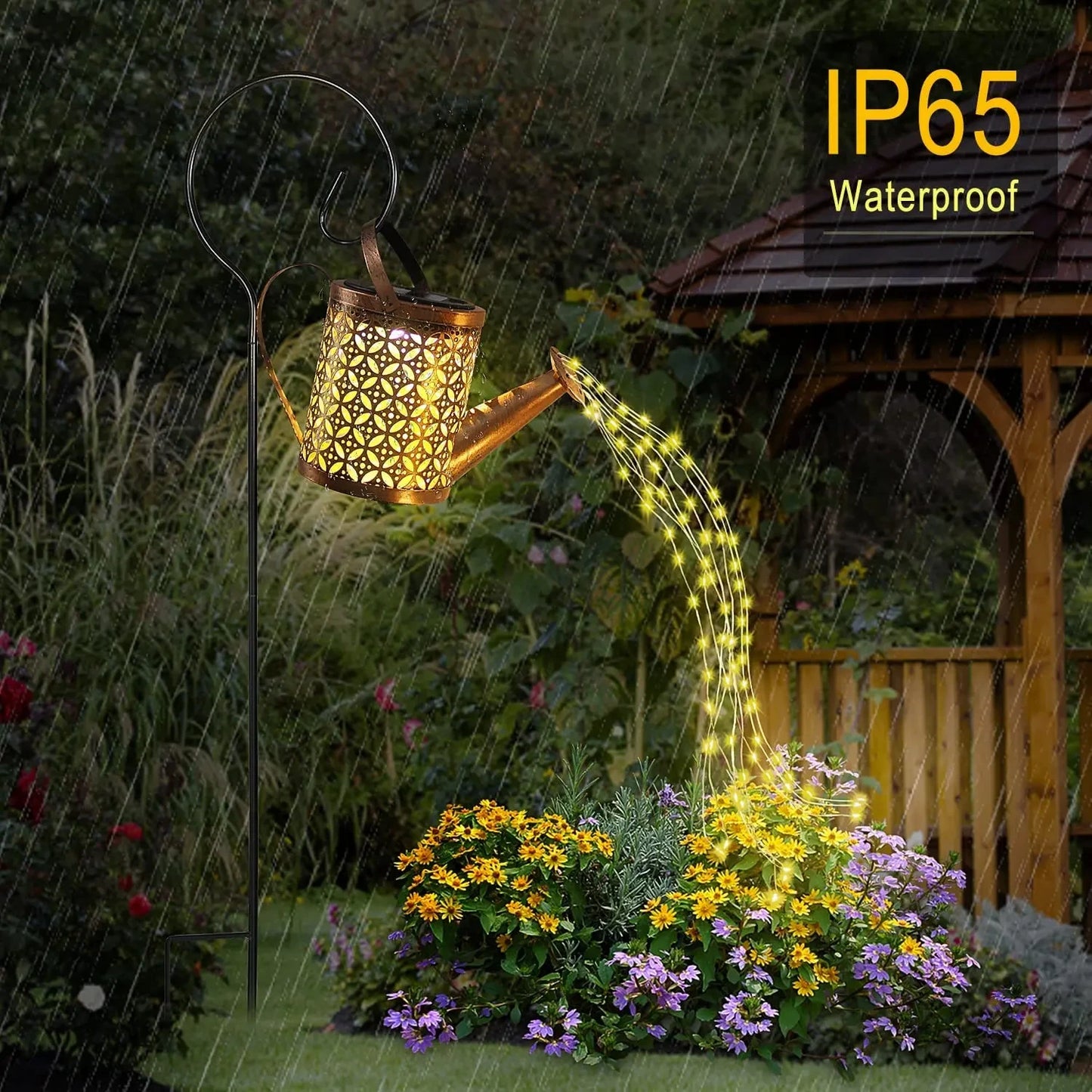 1pc Solar Watering Can with Lights Outdoor Solar Garden Lights