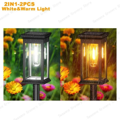 Waterproof LED Solar Lights for Garden Yard Driveway -  Outdoor Landscape Lighting Auto On/Off