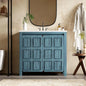 36in Free Standing Bathroom Vanity with Sink Wooden Cabinet Ceramic Basin