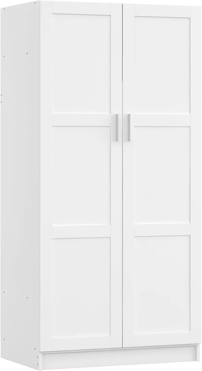 Modern 2 Door Wardrobe Bedroom Armoires Closet Clothing Storage Cupboard with 2 Shelves