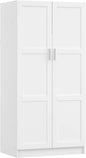 Modern 2 Door Wardrobe Bedroom Armoires Closet Clothing Storage Cupboard with 2 Shelves