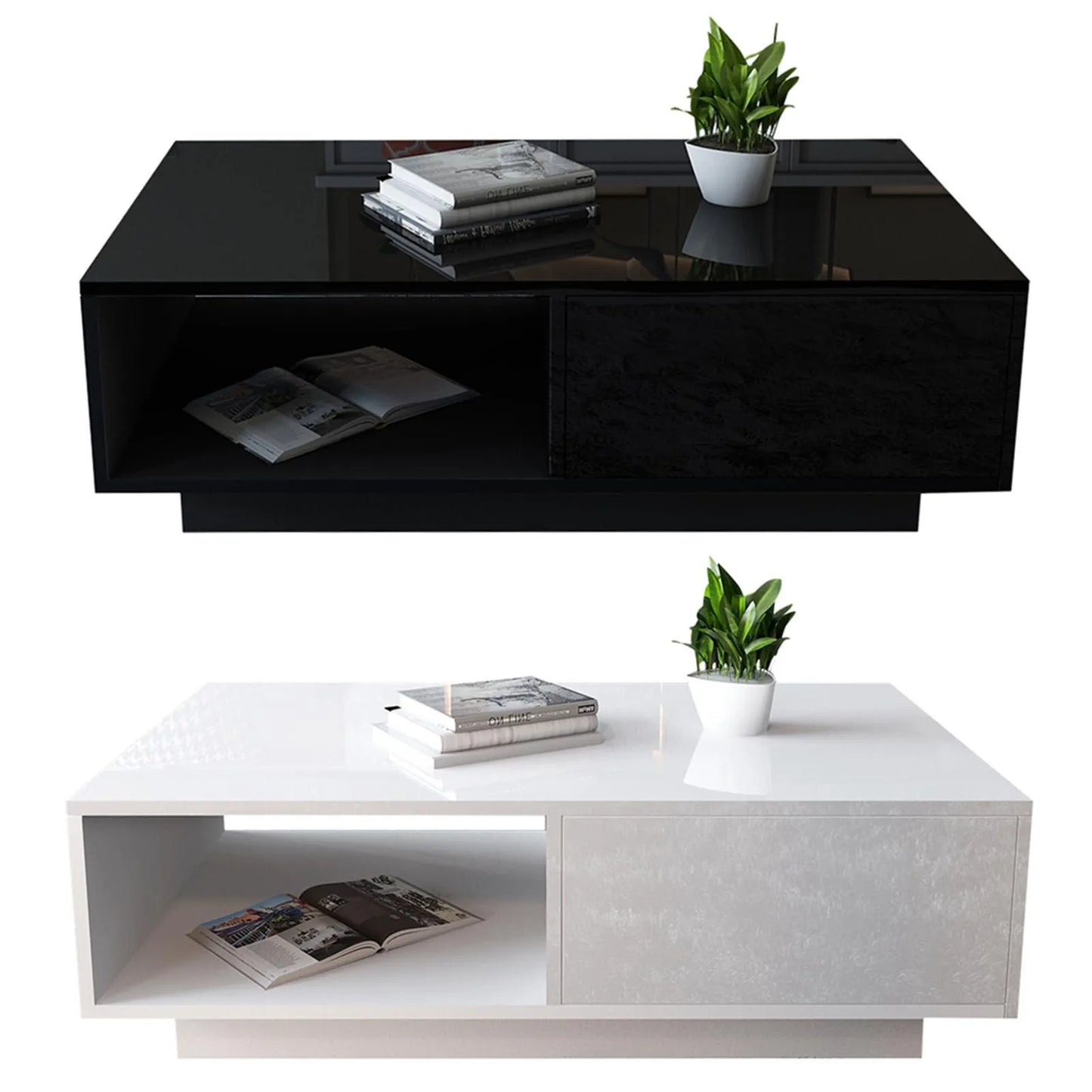 Modern High Gloss Rectangular Coffee Table