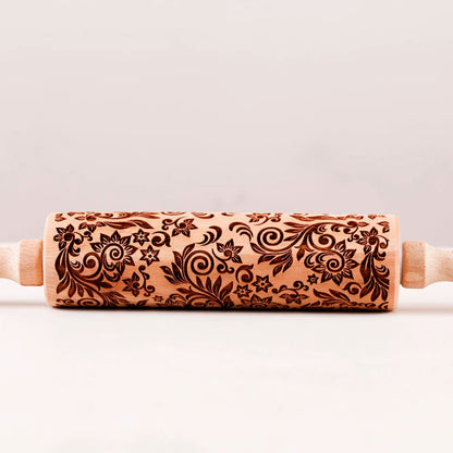 1 pcs Wooden Sunflower Embossed Rolling Pin