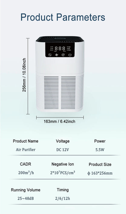 Air Purifier Smoke Odor Negative Ion Generator with Aromatherapy Air Cleaner