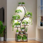 Plant Stands for Indoor Growing, 8 Tiered Large Flower Holder, S-Shaped Decorative Rack for Living Room, Brown