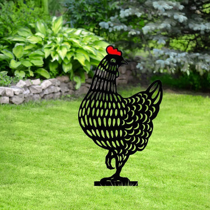 Acrylic Animal Garden Stakes Decorations Hen  For Outdoor Yard Lawn