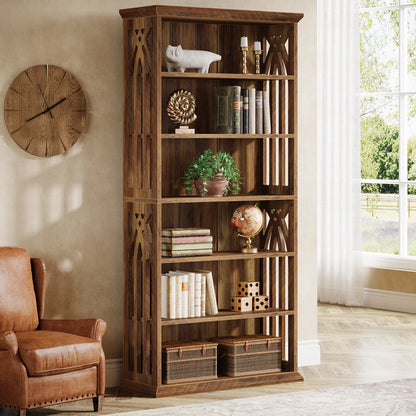 Tribesigns 6-Tier Bookshelf, 75-Inch Tall Bookcase,  Freestanding Display Shelves,
