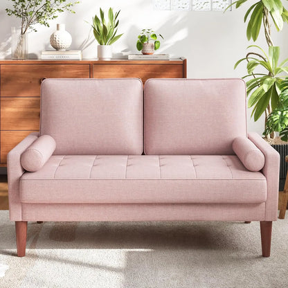 48 Inch Vesgantti Loveseat Sofa - Solid Wood Legs  Throw Pillow