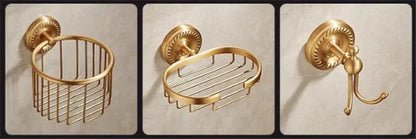 Bathroom Accessories Brass Antique Towel Rack,Paper holder Toilet Brush Holder,Towel Hanger Bath Hardware