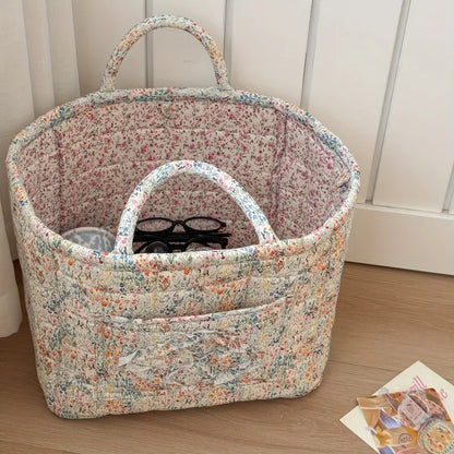 Rural Flower Clothes Basket, , Large Capacity