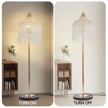 3-Light Elegant Crystal Floor Lamp Vintage Design