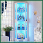 65" Corner Glass Display Cabinet with LED Lights & Motion Sensor, 4-Tier Showcase for Collectibles Figures Liquor