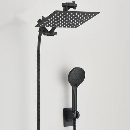 Shower Head Combo 8-12Inch High Pressure Rain Shower Head with Adjustable Extension Arm With 3-way Handheld Shower Spray