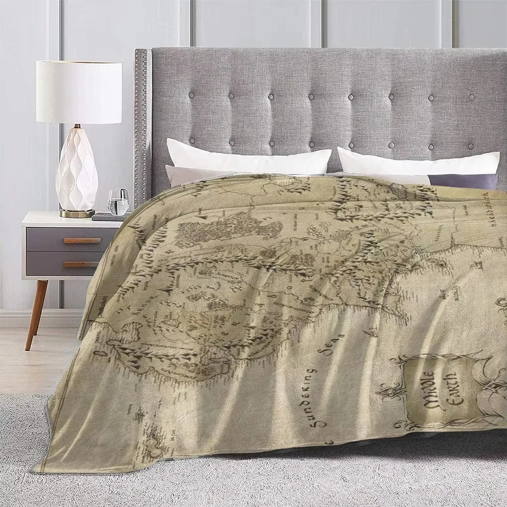 Middle Earth Map Lord Of Ring Style Blanket
