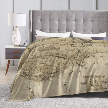 Middle Earth Map Lord Of Ring Style Blanket