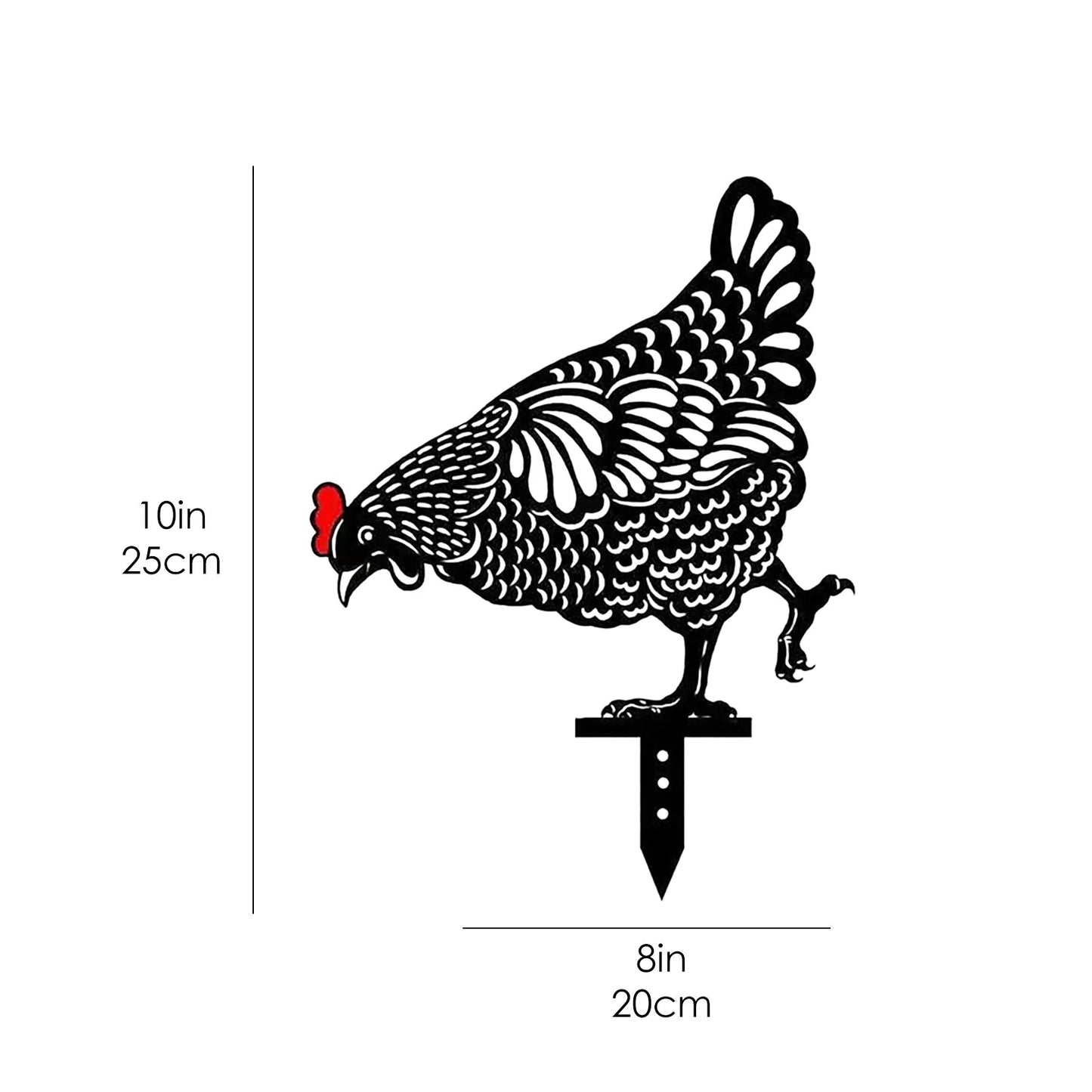 Acrylic Animal Garden Stakes Decorations Hen  For Outdoor Yard Lawn