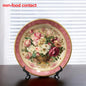 1pc Vintage Floral Ceramic Wall Hanging Plate, 8 Inch Round