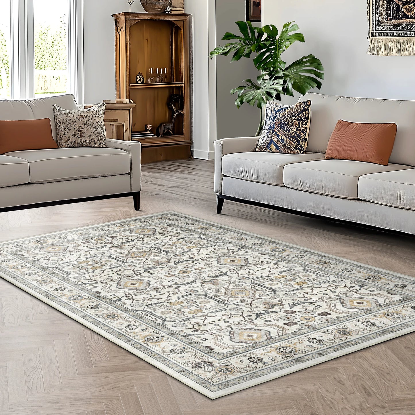 Retro  Turkish Persian Rug for Living Room Bedroom