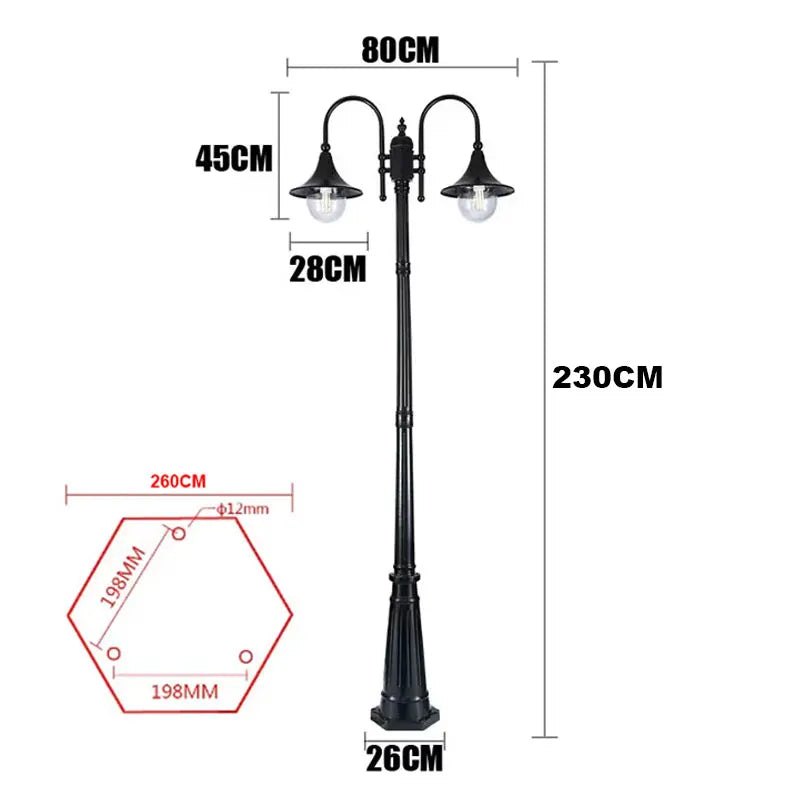 European-Style  Street Lamp  Waterproof Household Double-Head High Pole