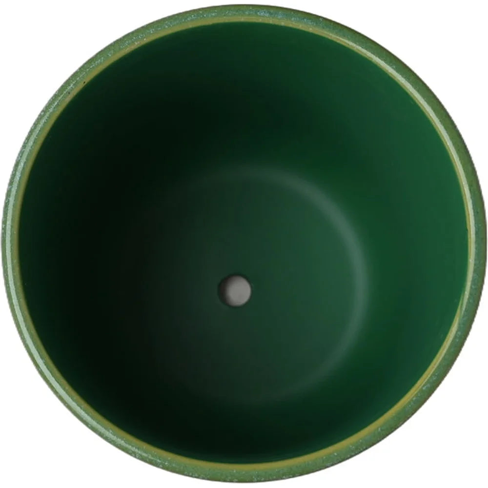 8 Inch Embossed Ceramic Planter with Drainage