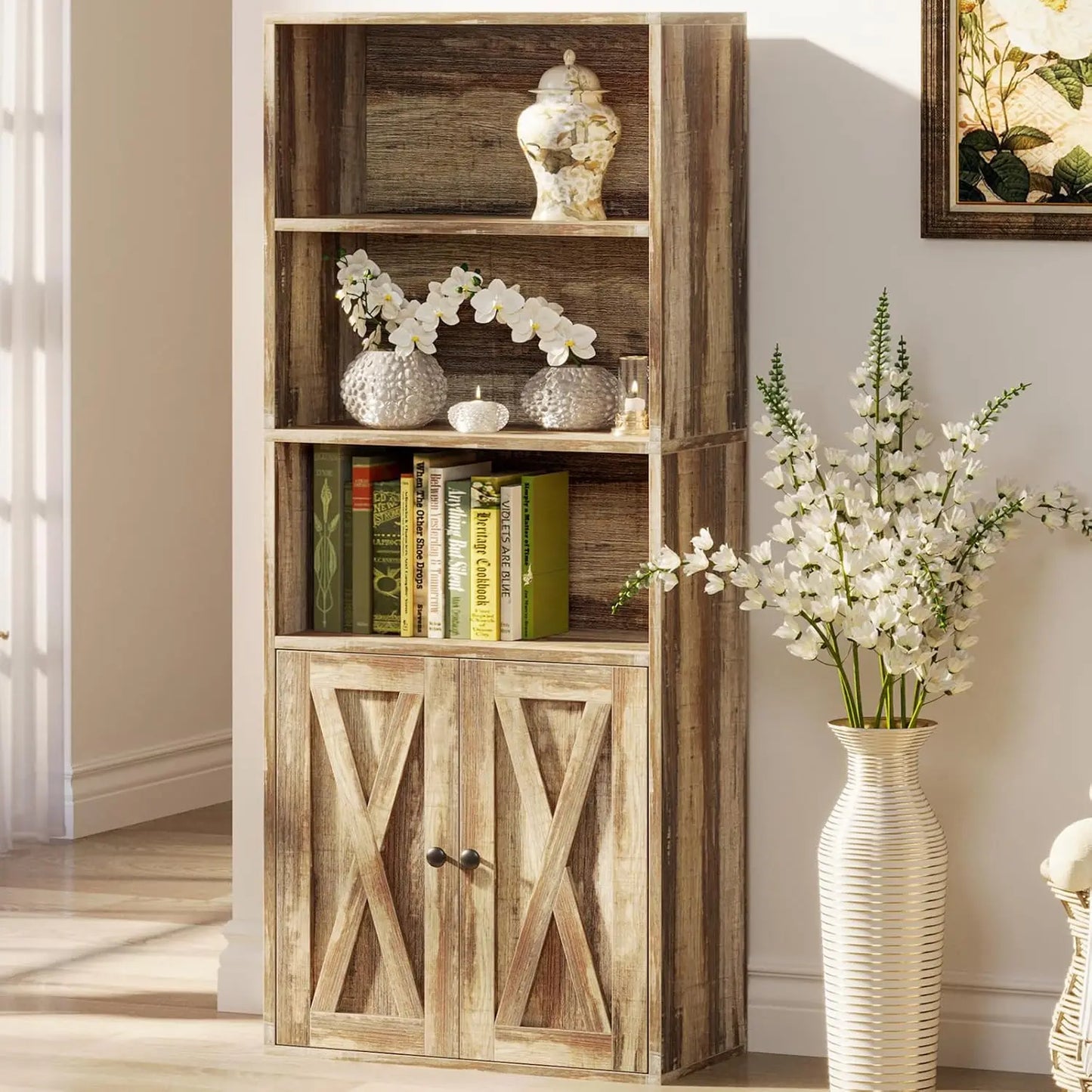 IRONCK Industrial Bookshelves and Bookcases with Doors 11.8 in  5 Shelf  Bookcase