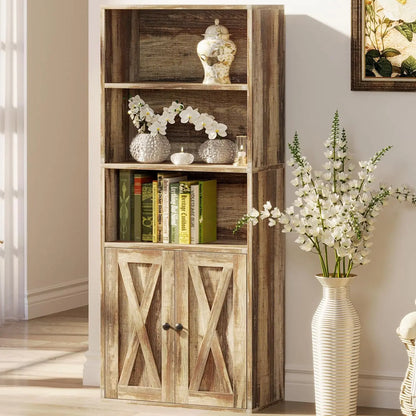 IRONCK Industrial Bookshelves and Bookcases with Doors 11.8 in  5 Shelf  Bookcase