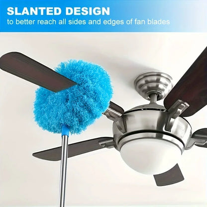 Extendable Feather Duster - Anti-Static Dusting Tool for Ceiling Fans, Shelves, Blinds, , Washable