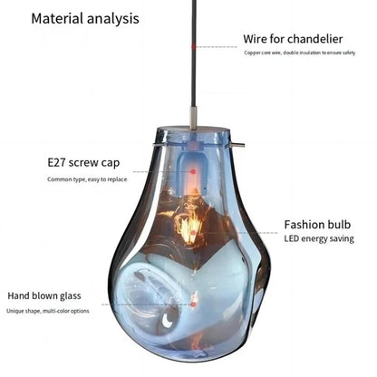 Modern Creative Colorful Glass Chandelier Contemporary Irregular Shape