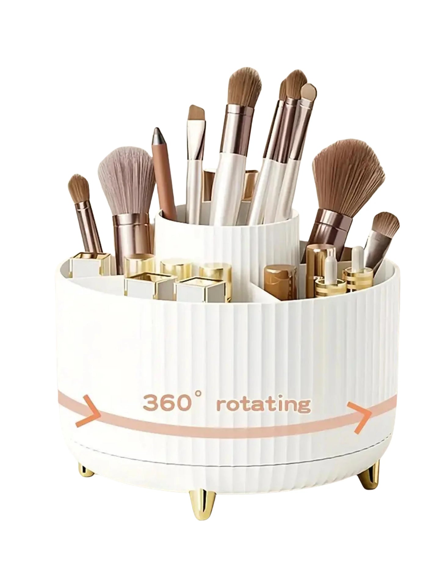 360° Rotating Makeup Organizer - 1pc with 5 Compartments