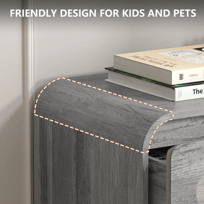 Grey Dresser for Bedroom with 6 Drawers,  Farmhouse Wood Closet