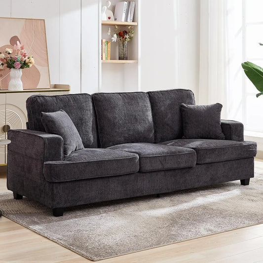 89 inch Cloud Couch Sofa in Chenile with Extra Comfy Soft Deep Seats, Modern 3 Seater