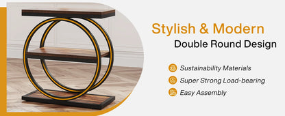Tribesigns End Table, Narrow End Table with 3 Storage Shelves,