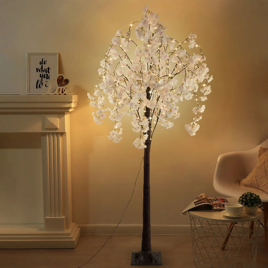 Cherry Blossom Tree Light, 6ft Lighted Trees for Decoration Inside, 450 LED Lights