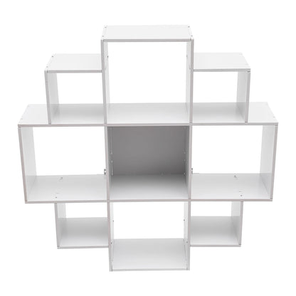 Wall Mounted Irregular Multi-Cube Bookcase, 3-Tier Floating Shelf with 30kg/66lb Load Capacity
