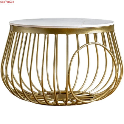 Creative Nordic Iron Tea Table Round Coffee Table for Living Room Cat House Bed